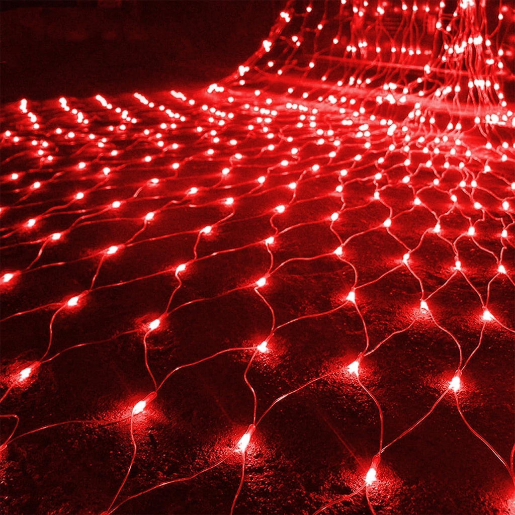 Garden Net Lights- Battery Operated 672 LED Waterproof Net Mesh Lights with 8 Modes- 6x4M Fairy String Lights for Outdoor Indoor Christmas Tree- Bush- Backyard- Garden- Party Décor.