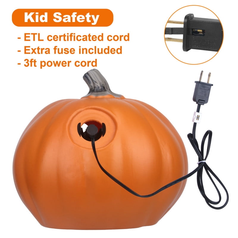 DUNCHATY 21" LED Pumpkin Light, Extra Large Angry Jack O' Lantern Halloween Decor for Outdoor Yard - Furious Face