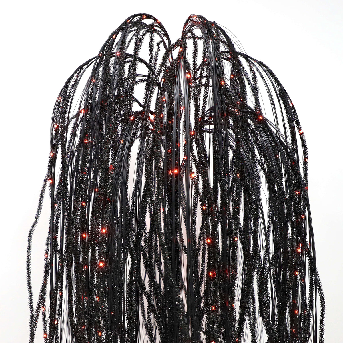 6 ft Black Willow Tree with Orange and Purple LED Lights for Outdoor Halloween Decor
