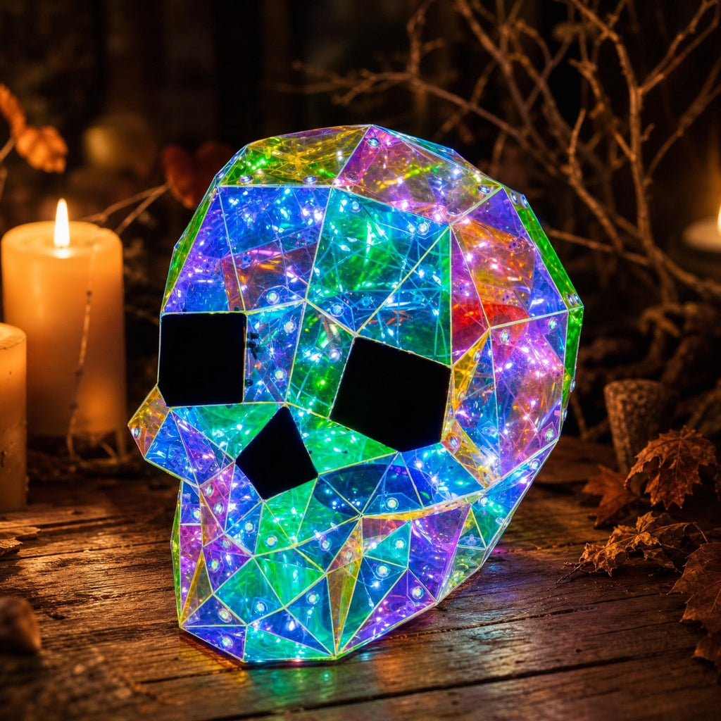 AuroraX Glowing Halloween Skull Decoration Light Up Halloween Skeleton Color Changing LED Battery Operated Hanging Halloween Party Decorations
