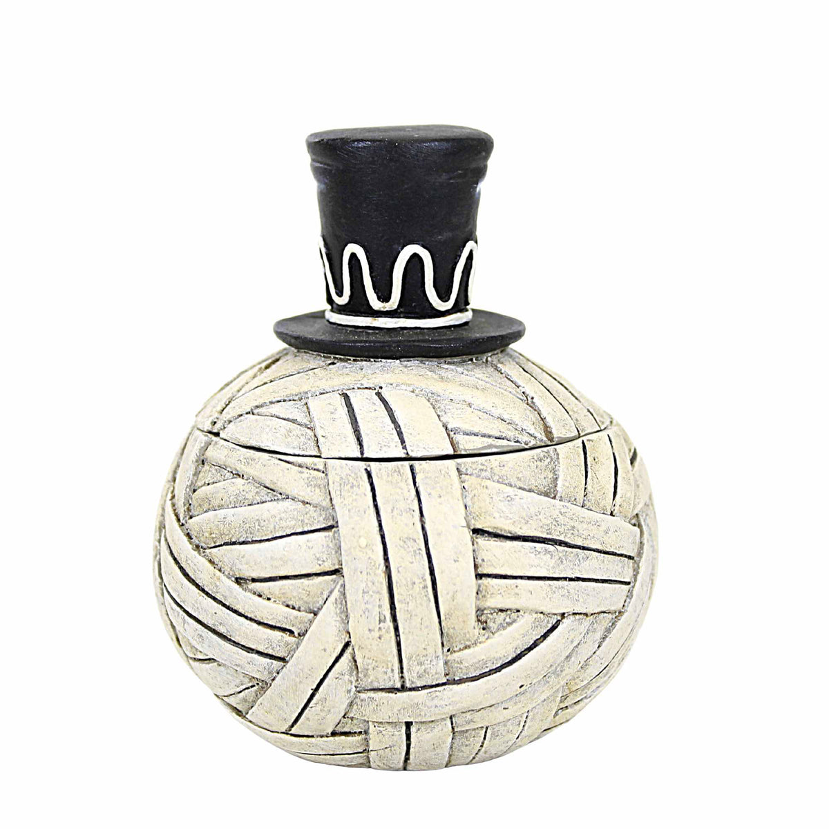 Bethany Lowe Mummy Moe Container - One Lidded Figurine 4.5 Inch, Polyresin - Halloween Top Hat Mask Jp2032