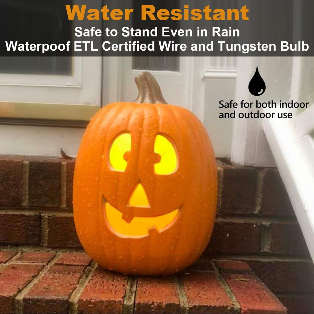 Gamexcel 21" LED Light-Up Jack O Lantern, Pre-lit Halloween Plastic Pumpkin Lights for Indoor/Outdoor Decoration - Angry Face