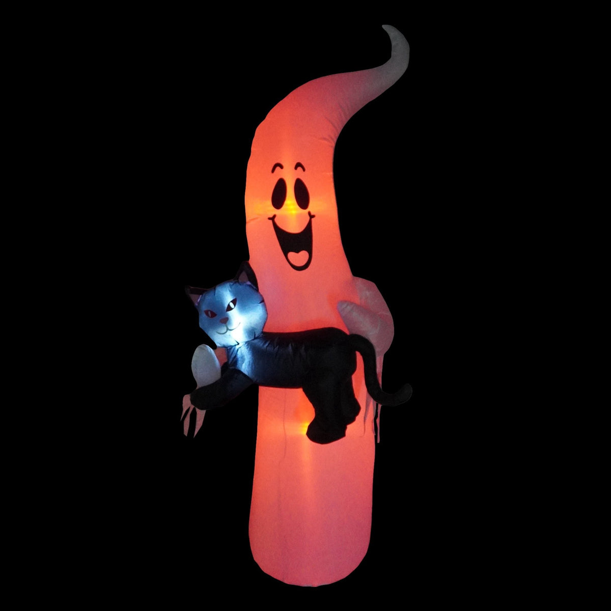 Color-Changing Ghost with Cat Airblown Yard Inflatable, Multicolor, 7', Halloween by Way To Celebrate