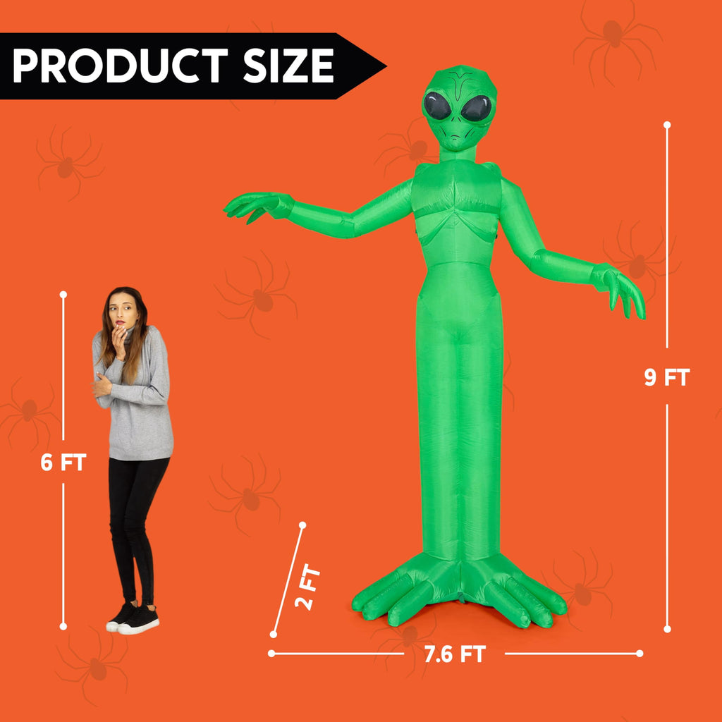 Joyfy 9 ft Halloween Inflatable UFO Alien Decoration with Built-in LEDs,UFO Halloween Decorations Outdoor Blow Up Yard Lawn Decoration