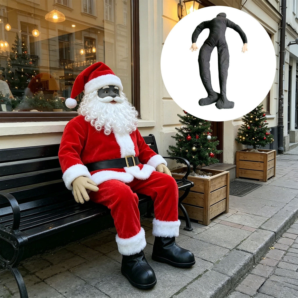 6FT Posable Dummy Mannequin Full Body Bendable Fabric Form Holiday Santa Halloween Decor Prop