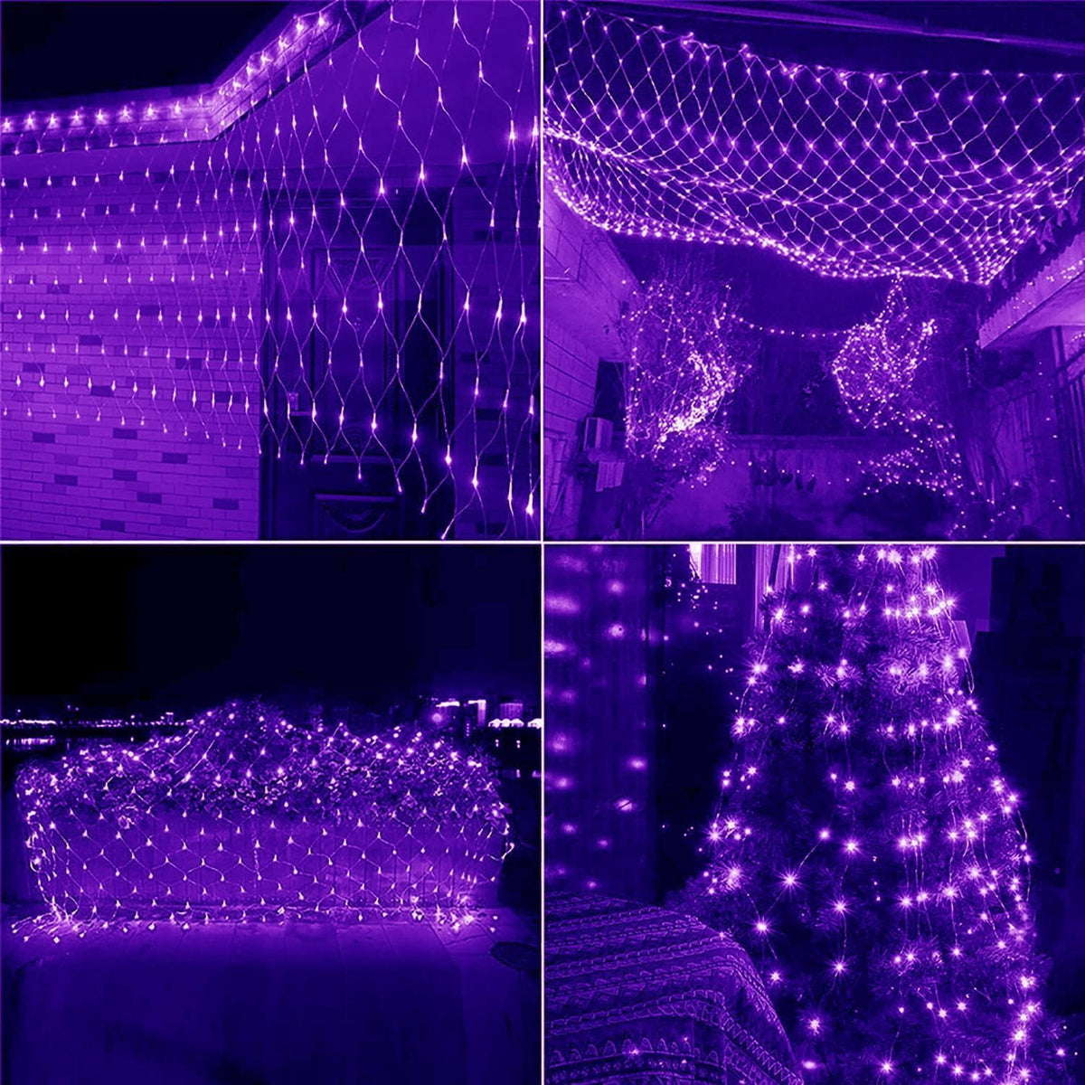 Garden Net Lights- Battery Operated 672 LED Waterproof Net Mesh Lights with 8 Modes- 6x4M Fairy String Lights for Outdoor Indoor Christmas Tree- Bush- Backyard- Garden- Party Décor.