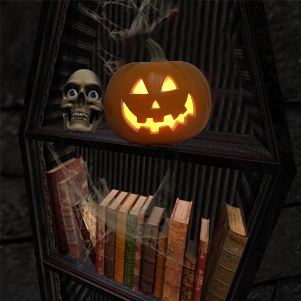 Gamexcel 21" Jack O Lantern Halloween Plastic Pumpkin Lights with Pre-lit LED Bulbs - Indoor/Outdoor Smile Face Decoration
