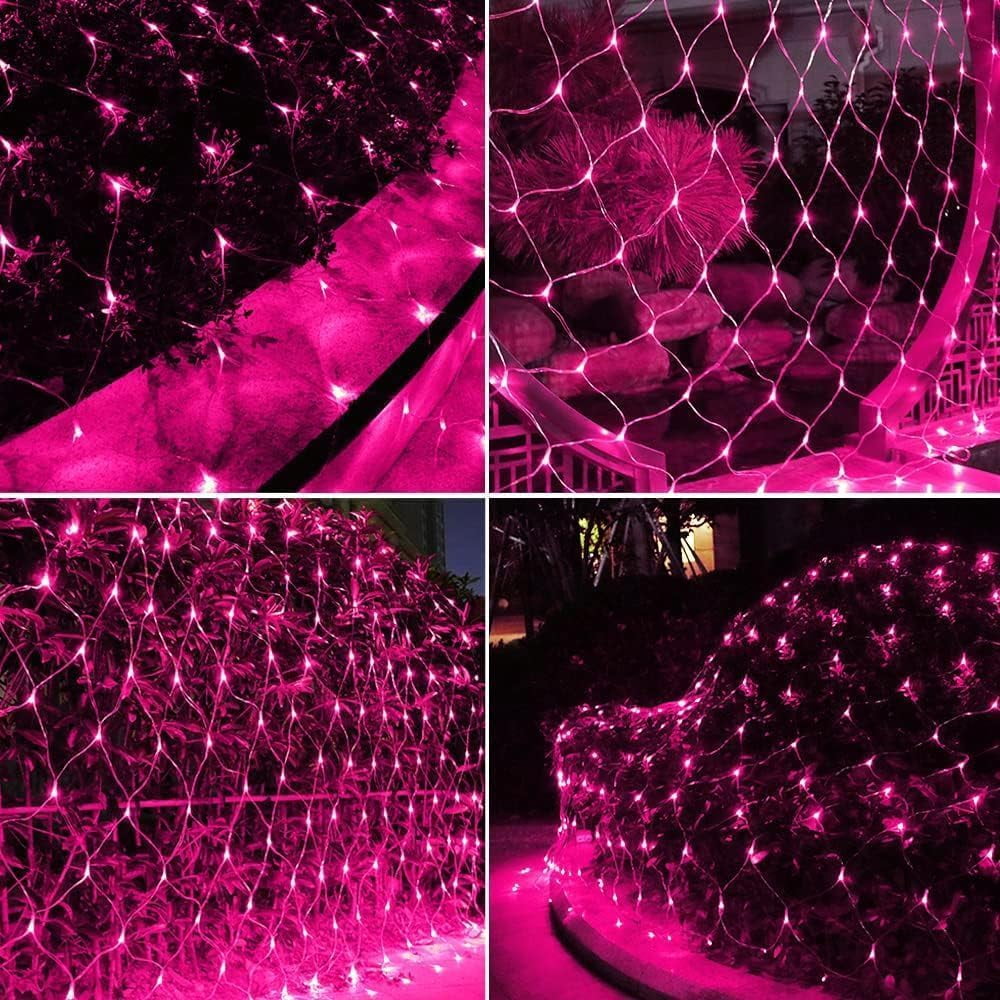 Garden Net Lights Battery Operated 4x6M 672LED Waterproof Net Mesh String Lights 8 Modes Fairy Lights for Indoor Outdoor Christmas Tree Bush Garden Backyard Décor