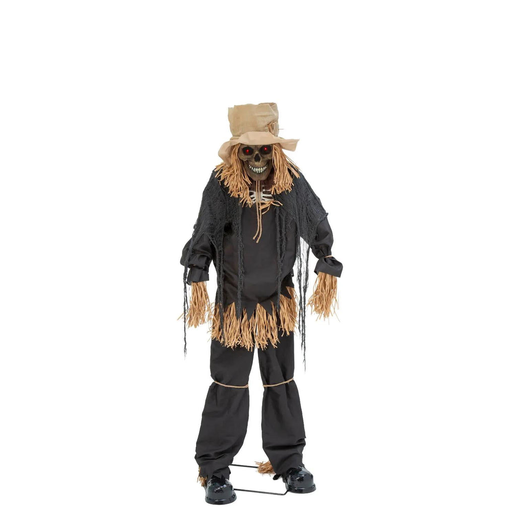 7 Ft. 6" Light-Up Lifting Skeleton Scarecrow Halloween Decoration