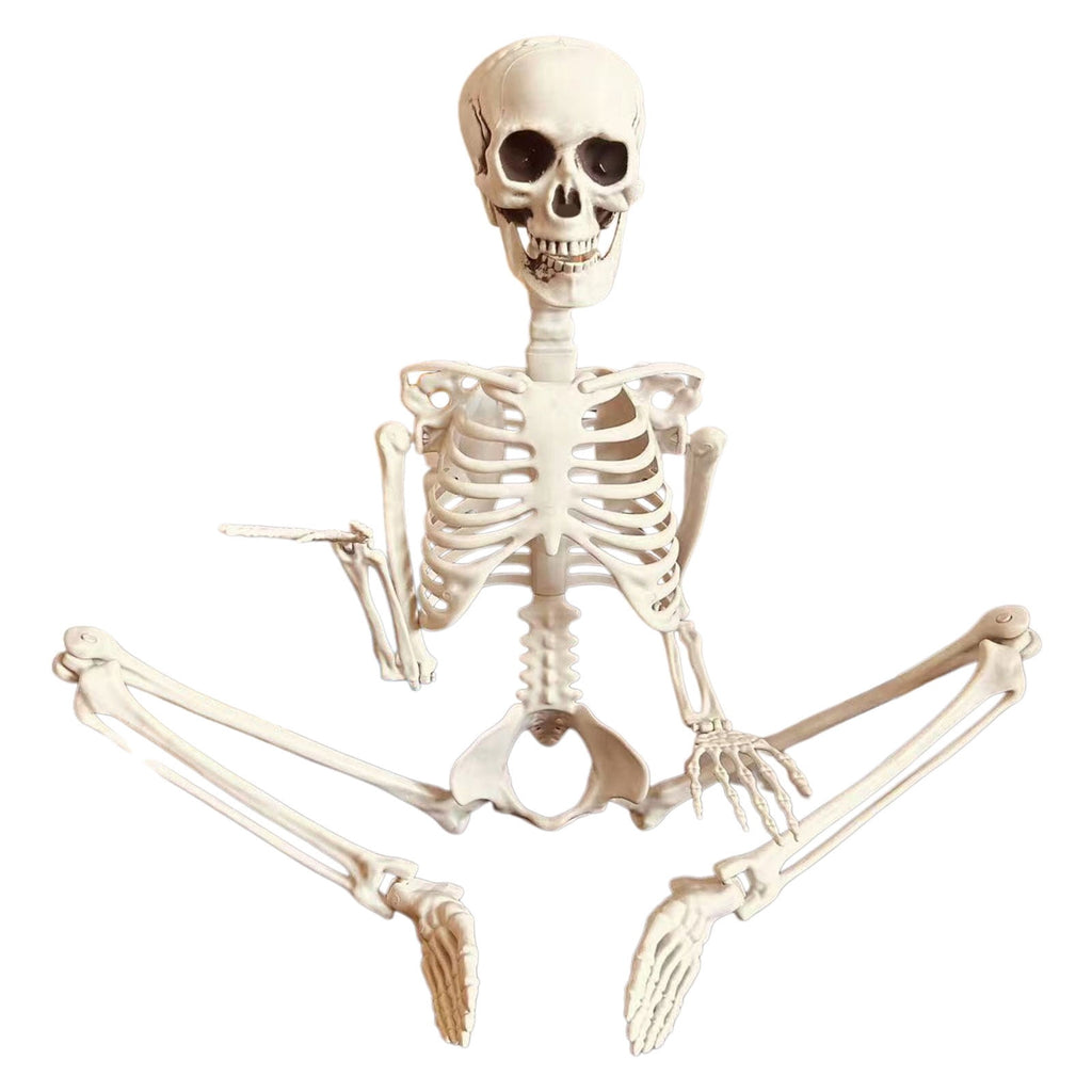 90cm Realistic Movable Skeleton Halloween Home Party Scary Props Desktop Ornament Garden White 90cm 425g 34x20x10cm