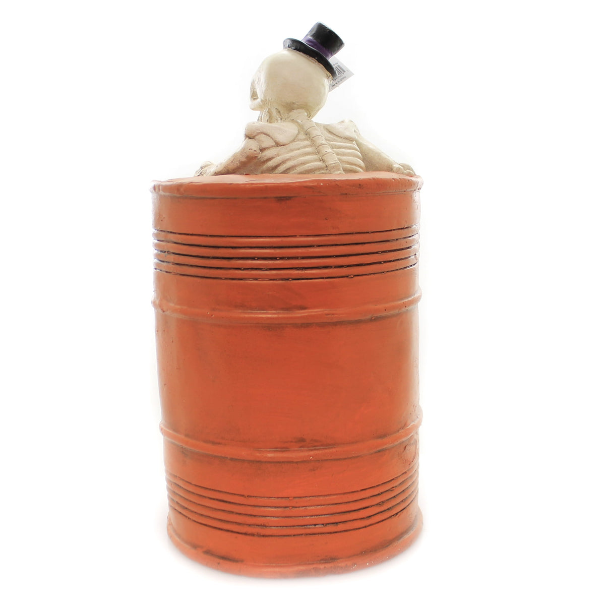 Halloween Skeleton In Oil Drum Polyresin Led Light Bones Rh442