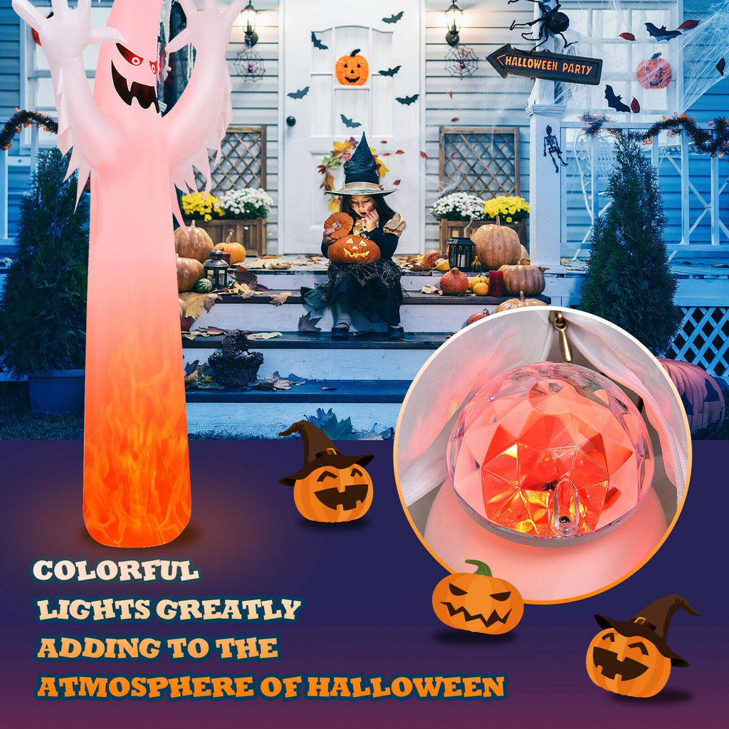 Gymax Ghost Blow Up Halloween Yard Inflatable, with Built-in Flame Light 12'