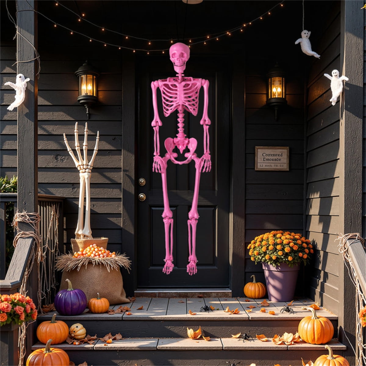 5.5 FT Pink Halloween Skeleton Outdoor Decor, No Assembly Needed