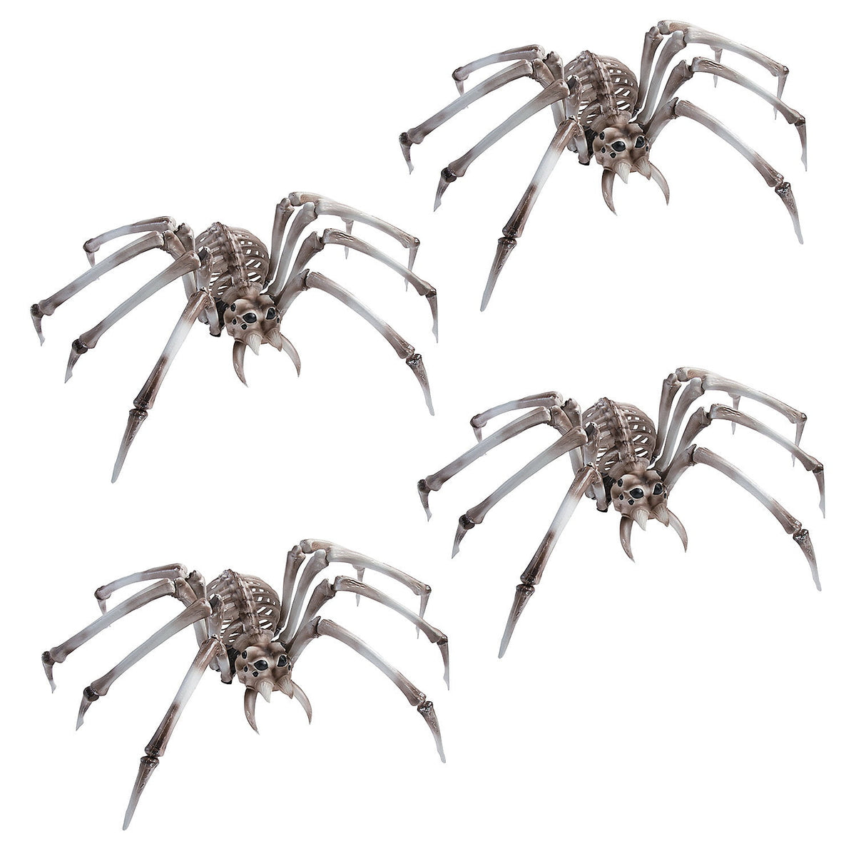 Bulk Giant Skeleton Spider Halloween Decorations - 4 Pc