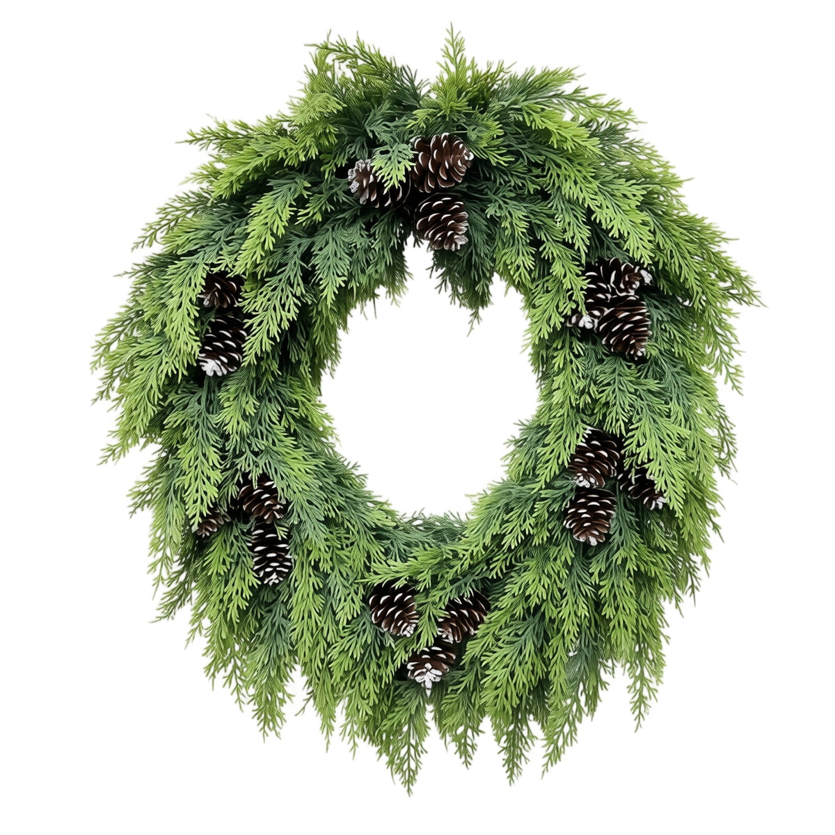 Christmas Pine Wreath, Outdoor Christmas Decorations, Xmas Door Wreath for Home, Holiday, Party, Fireplace, Mantle, Wall, Windows Decor