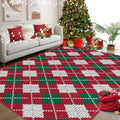Christmas Plaid Rug Modern Holiday Doormat Soft Machine Washable for Indoor Home Red 9x12ft(274x366cm)
