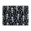 Flannel Floor Mat 63x48in Non-Slip Wear-Resistant Memory Sponge Point Plastic Bottom For Living Room Office Coffee Table Bed Balcony Dancing Skeleton Halloween Pattern