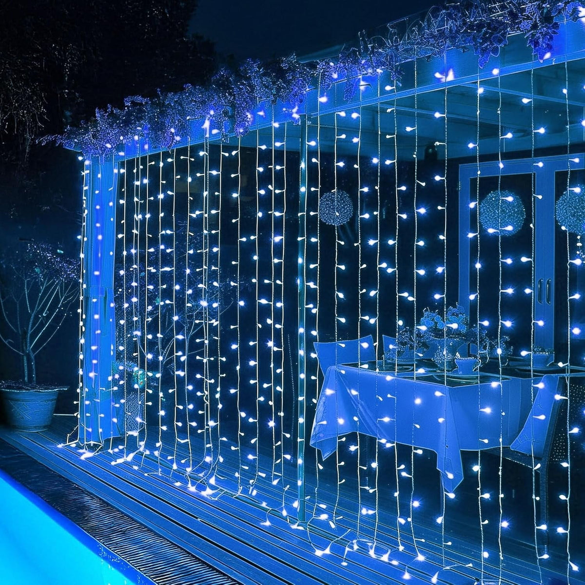 General Smart Curtain Lights, 400LED 6.6FT x 6.6FT Color Changing Valentine's Day Christmas Lights with Remote & APP, Dynamic DIY Fairy String Lights for Indoor Outdoor Bedroom Decorations