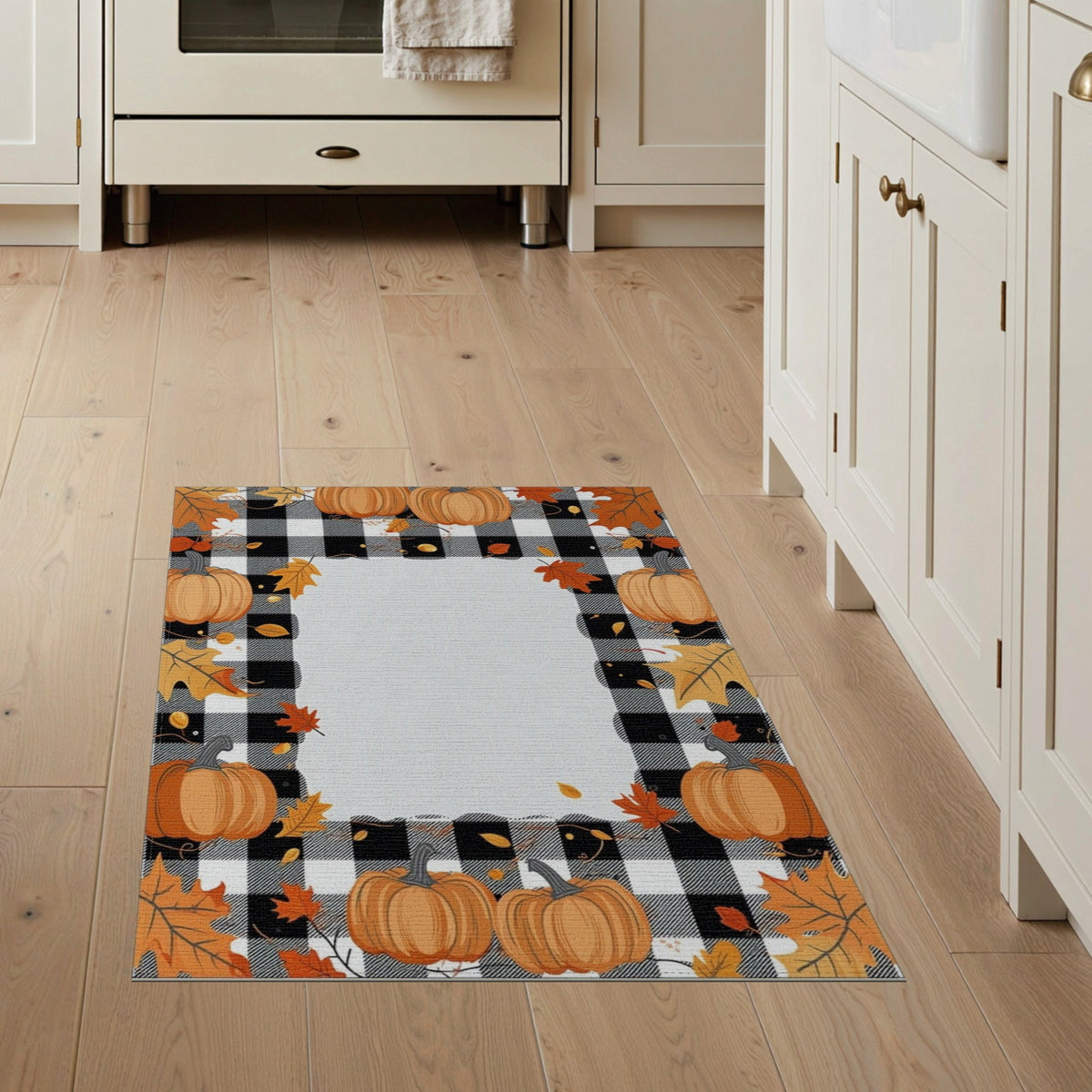 ODIKA Halloween Striped Pumpkin Ghost Farmhouse Welcome Fallc Door Pet Friendly & Kids Safe Play for Playroom, Bedroom, Reading Nook