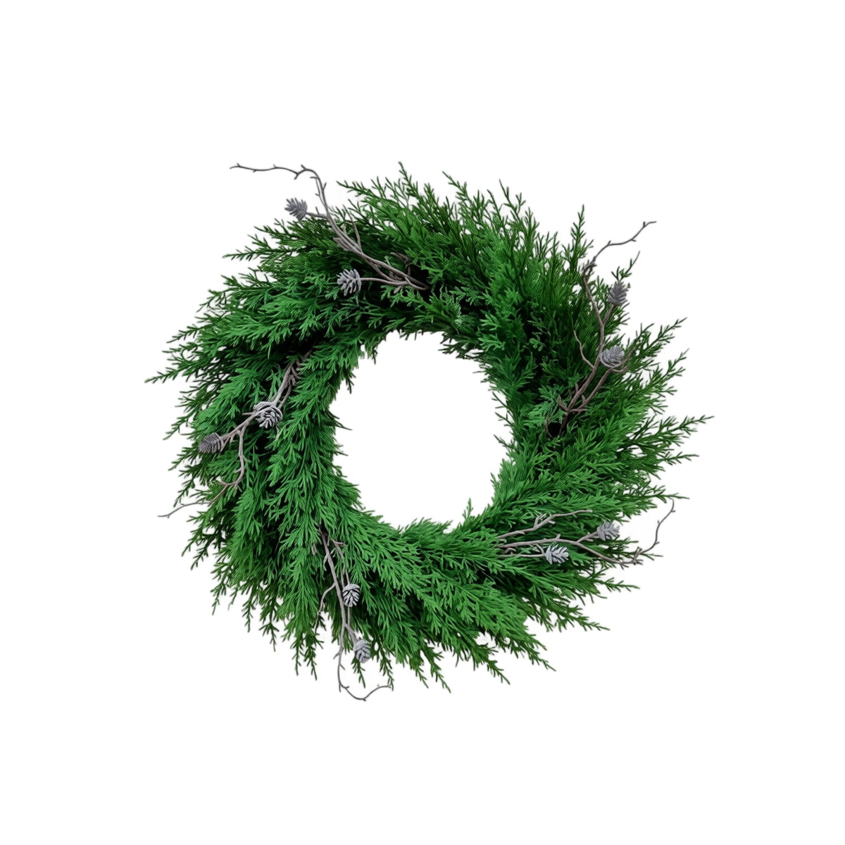 Christmas Pine Wreath, Outdoor Christmas Decorations, Xmas Door Wreath for Home, Holiday, Party, Fireplace, Mantle, Wall, Windows Decor