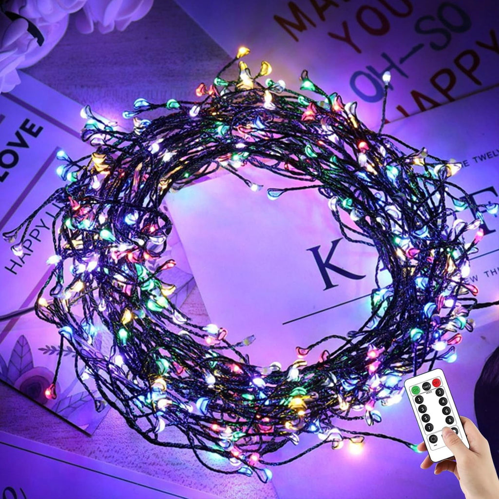 Plug-in Christmas Lights with Remote,30M 1000LED Waterproof Starry Cluster Fairy Lights, Copper Wire String Light for Indoor and Outdoor Use, Christmas Tree