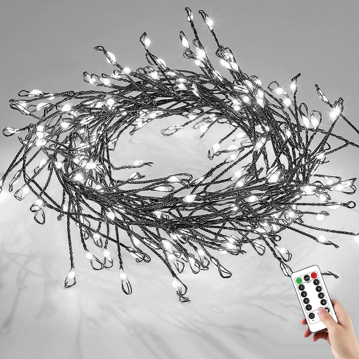 Plug-in Christmas Lights with Remote,30M 1000LED Waterproof Starry Cluster Fairy Lights, Copper Wire String Light for Indoor and Outdoor Use, Christmas Tree