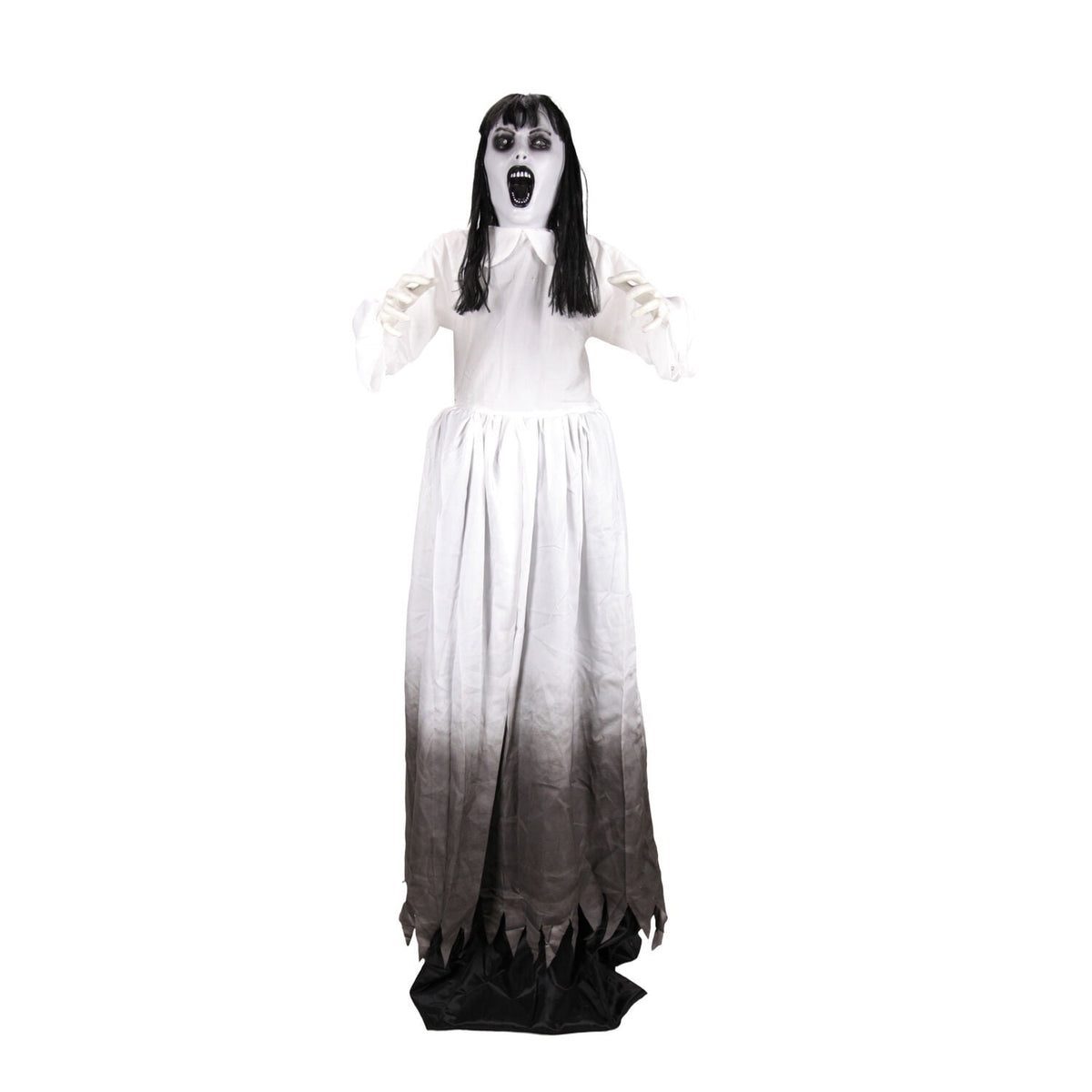 Haunted Hill Farm Red LED Battery-Powered (4 AA) Standing Raising Lady Halloween Animatronic 5.9-ft.