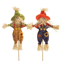 Small Scarecrow Decorations for Halloween or Thanksgiving - Assorted Bulk Case of 36 - 21"OAL