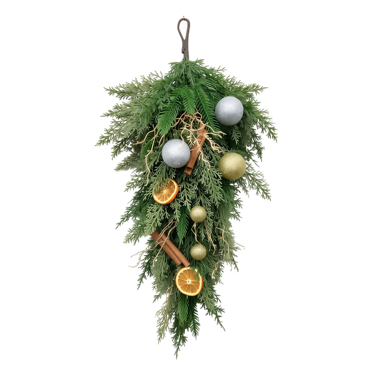 Christmas Pine Wreath, Outdoor Christmas Decorations, Xmas Door Wreath for Home, Holiday, Party, Fireplace, Mantle, Wall, Windows Decor