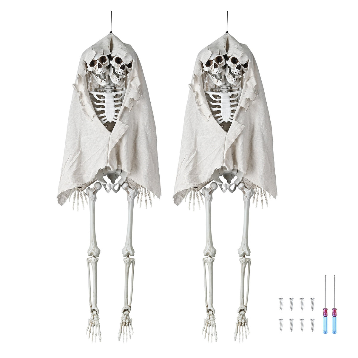 Yescom 5.6ft Halloween Pirate Captain Skeleton Life Size Human Bone Movable Joints Outdoor Decor 2026
