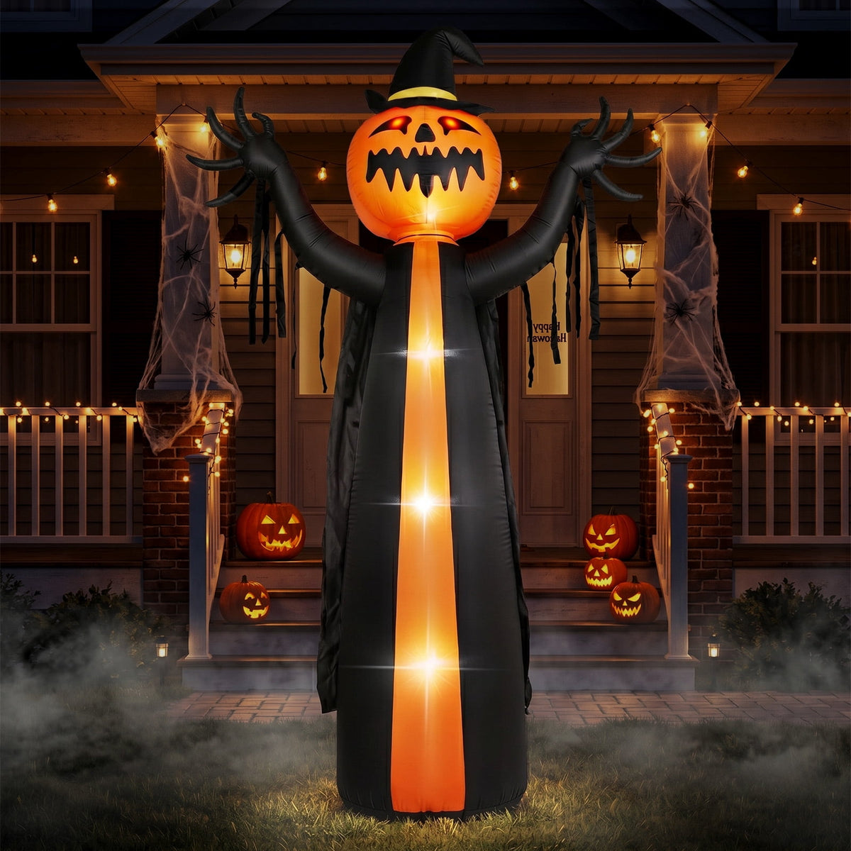 Zimtown 10 FT Halloween Inflatables Pumpkin with A Turning Head,Outdoor Halloween Decoration