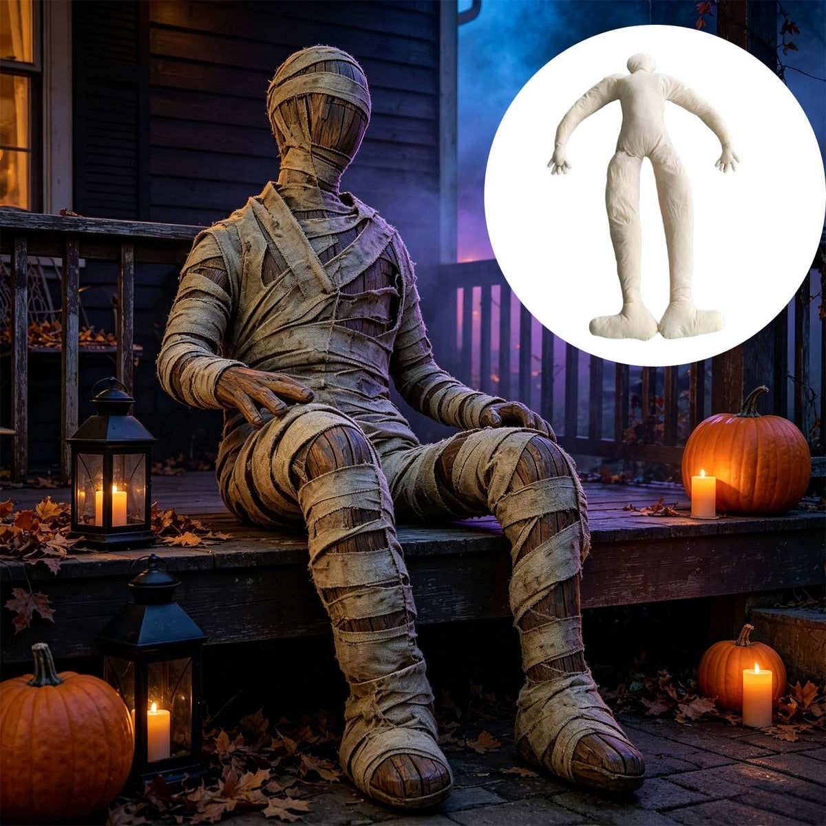 6FT Posable Dummy Mannequin Full Body Bendable Fabric Form Holiday Santa Halloween Decor Prop