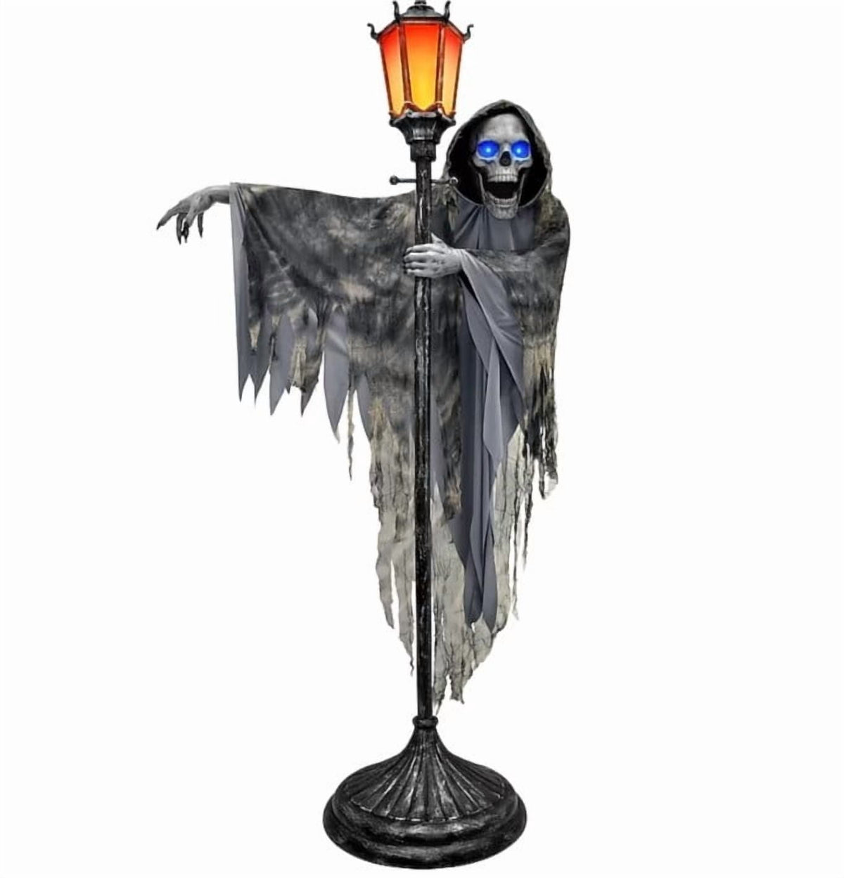 Halloween Decorations, 6Ft Motion Activated Gaslight Ghoul Animatronic, LED Glowing Eyes Skeleton With Spooky Sounds, Outdoor Yard House Party Decoration