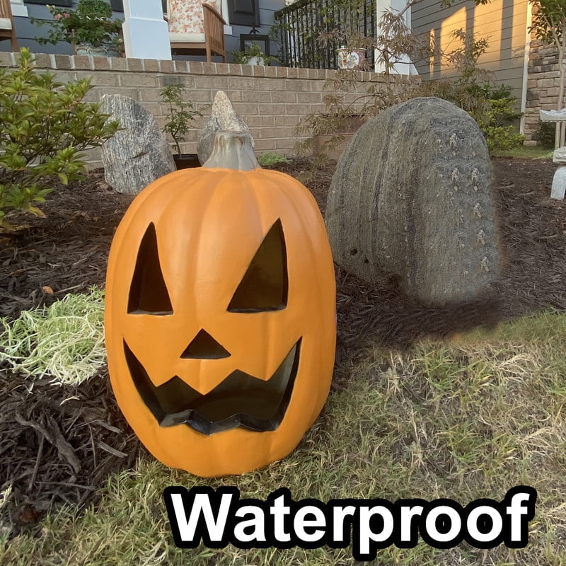 DUNCHATY 21" LED Pumpkin Light, Extra Large Angry Jack O' Lantern Halloween Decor for Outdoor Yard - Furious Face