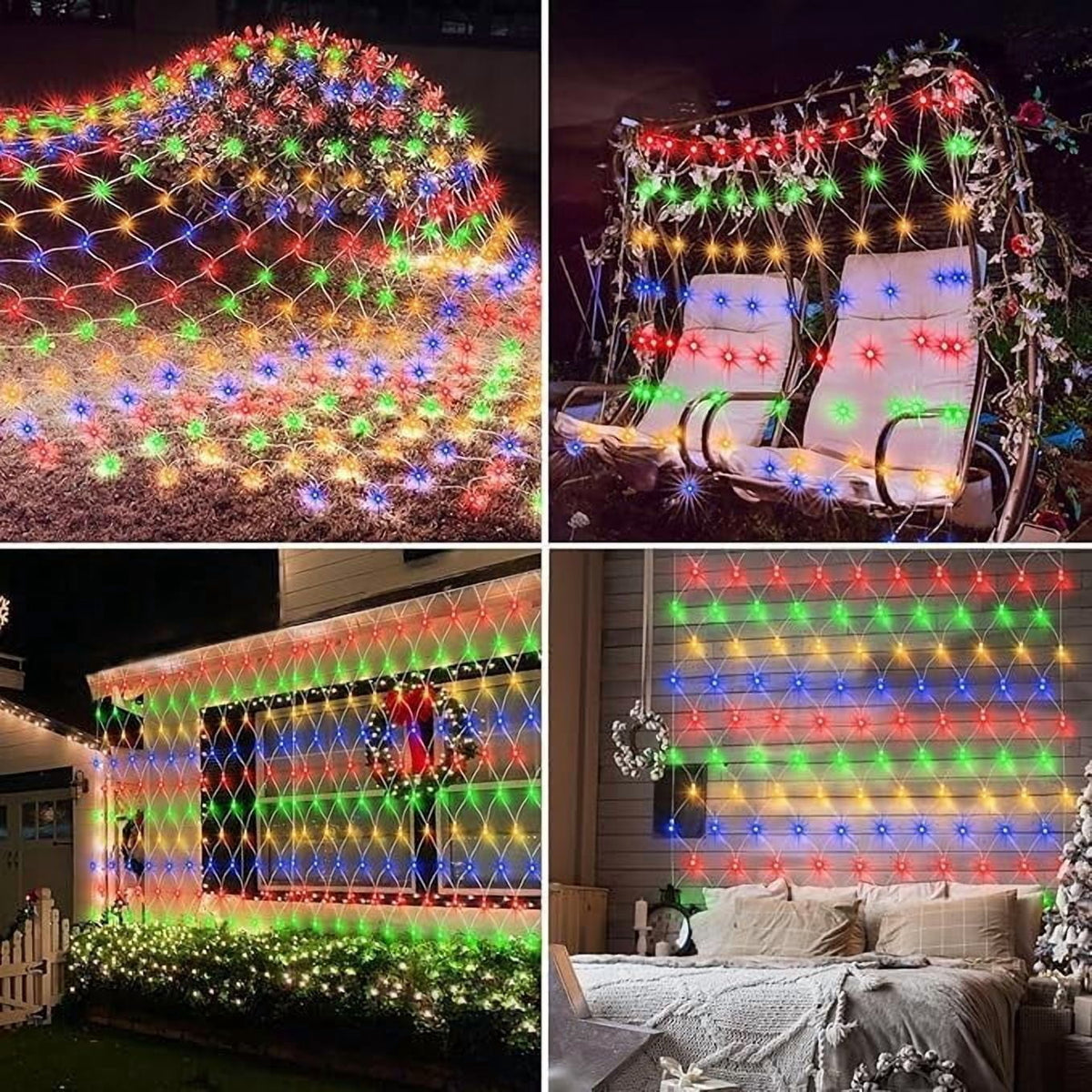 Garden Net Lights Battery Operated, 4mx6m 672LEDMesh Fairy String Lights Fairy Net Lights 8 Modes Waterproof Net Mesh String Lights for Garden Balcony Decor