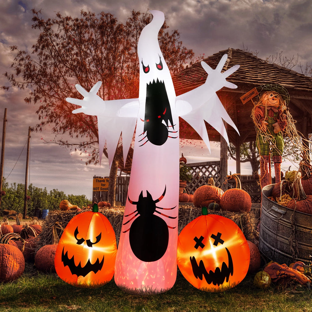 11.8FT Halloween Inflatable Ghost Spider Pumpkin with LED Lights for Yard