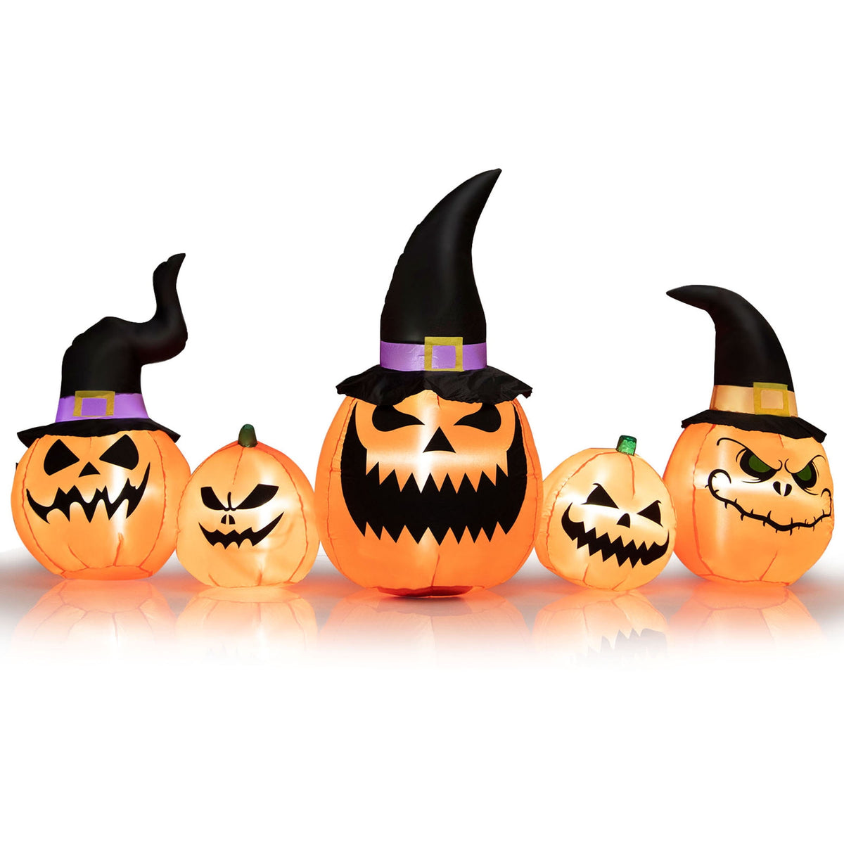 Gymax 4' Inflatable Halloween Pumpkin Yard Decoration w/Built-in LED Lights