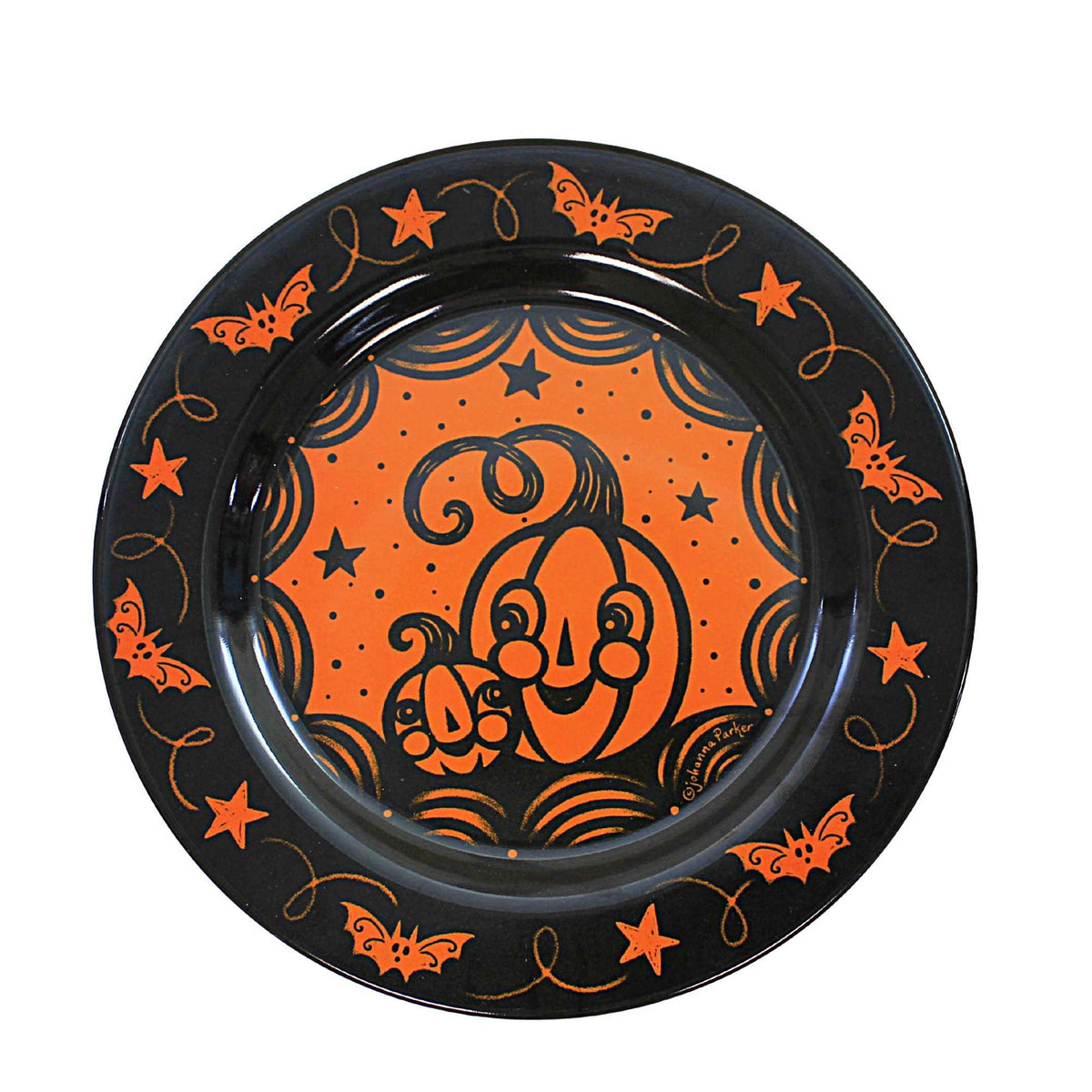 Bethany Lowe Johanna Parker Halloween Pumpkins Plates, Set of 4