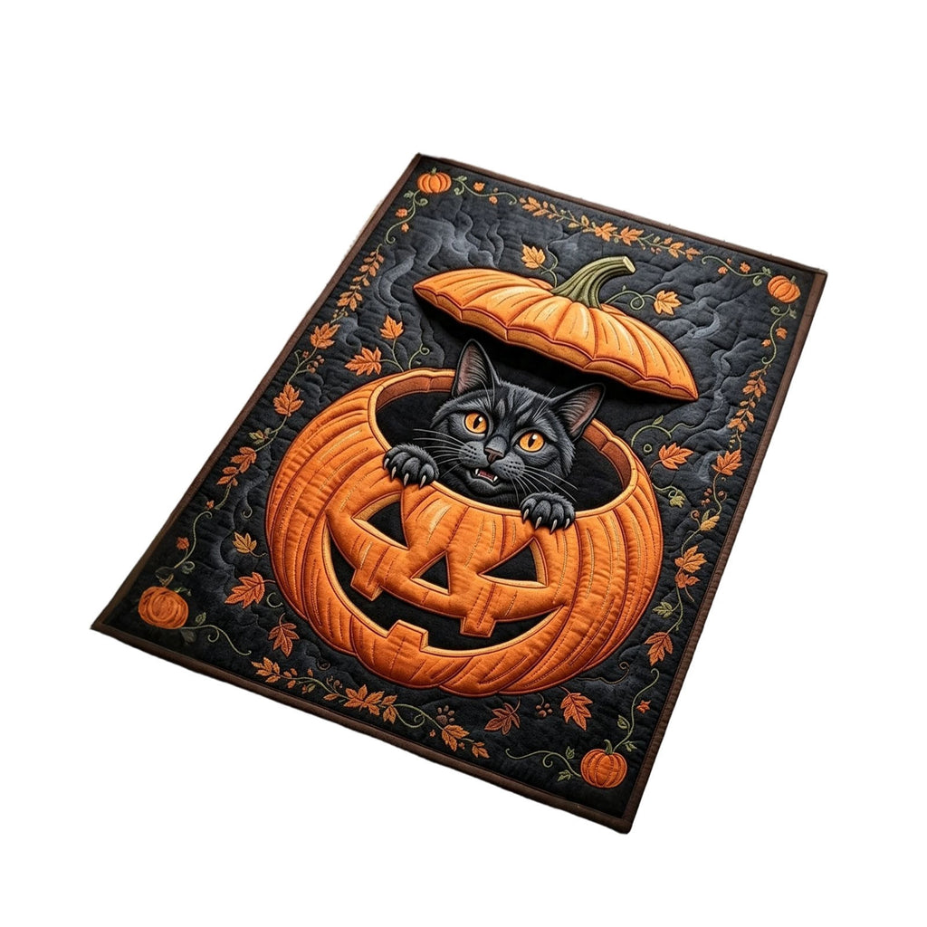 2Pcs Black Cat Doormat, Halloween Autumn Leaves Area Rug, Fall Decor Soft Non-Slip Accent Mat For Living Room, Bedroom, Entryway, Indoor Outdoor Welcome Mat