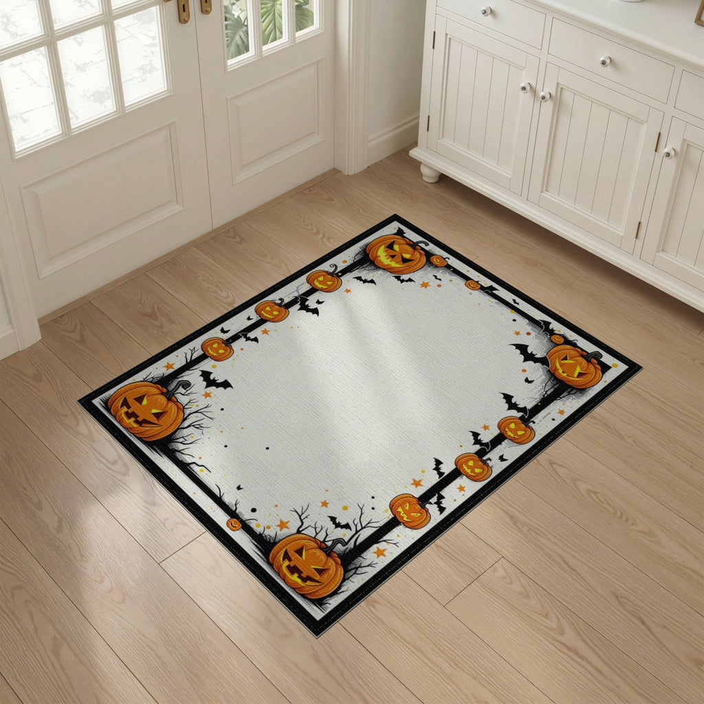 ODIKA Halloween Striped Pumpkin Ghost Farmhouse Welcome Fallc Door Pet Friendly & Kids Safe Play for Playroom, Bedroom, Reading Nook