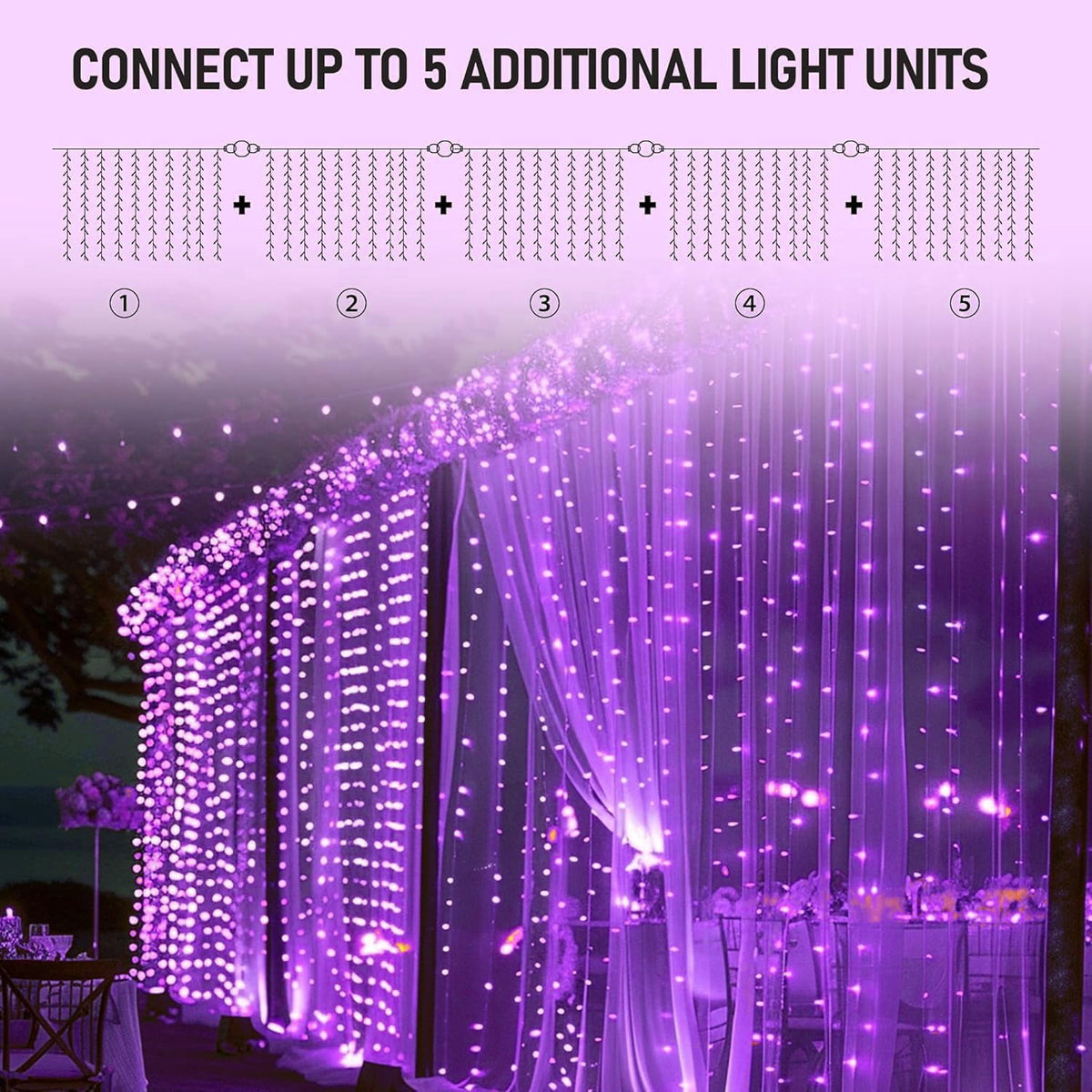 General Smart Curtain Lights, 400LED 6.6FT x 6.6FT Color Changing Valentine's Day Christmas Lights with Remote & APP, Dynamic DIY Fairy String Lights for Indoor Outdoor Bedroom Decorations
