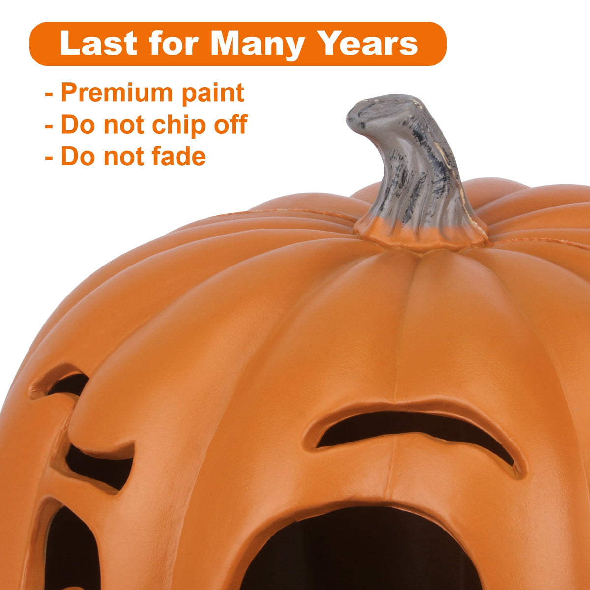 Gamexcel 21" Jack O Lantern Halloween Plastic Pumpkin Lights with Pre-lit LED Bulbs - Indoor/Outdoor Smile Face Decoration