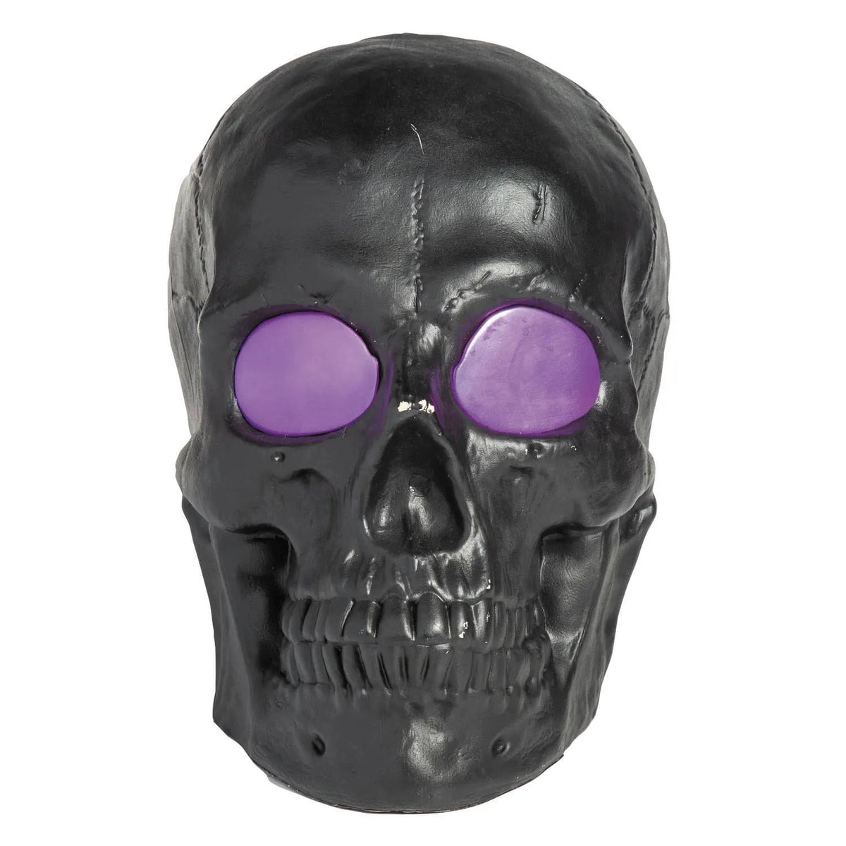20" Light-Up LED Blow Mold Black Skull Halloween Decoration