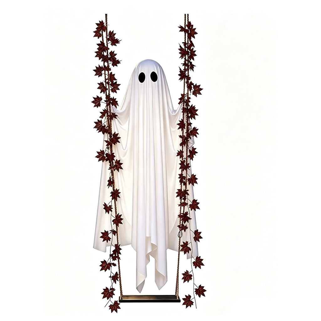Outdoor Halloween Decorations Gaslight Ghoul, 79" Tall Hanging Skeleton Holding Street Light with Creepy Blue Eyes, Tattered Robe Ghost Decor for Yard Patio Walkway, Front Porch, Road