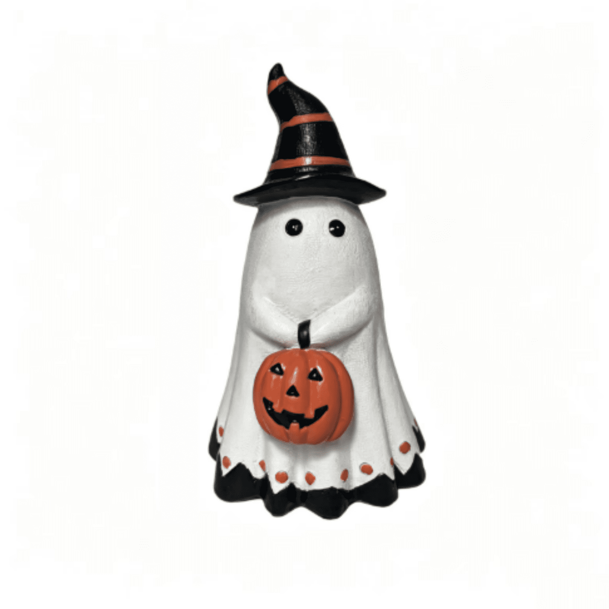 Halloween Decorations Outdoor, Lighted Hanging Ghost Decor with Witch Hat & Broom, LED Flying Ghost Decoration for Porch, Yard, Tree, Patio, Haunted House & Indoor Party 43.3in