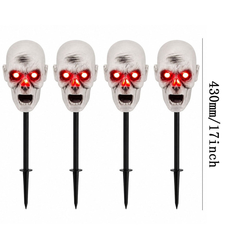 Halloween Lighted Skeleton Decor Outdoor, Solar-Powered Stake Light Realistic Scary Graveyard Bone Hands & Arms with LEDs, IP65 Waterproof for Lawn Garden Yard Party, Purple & Green