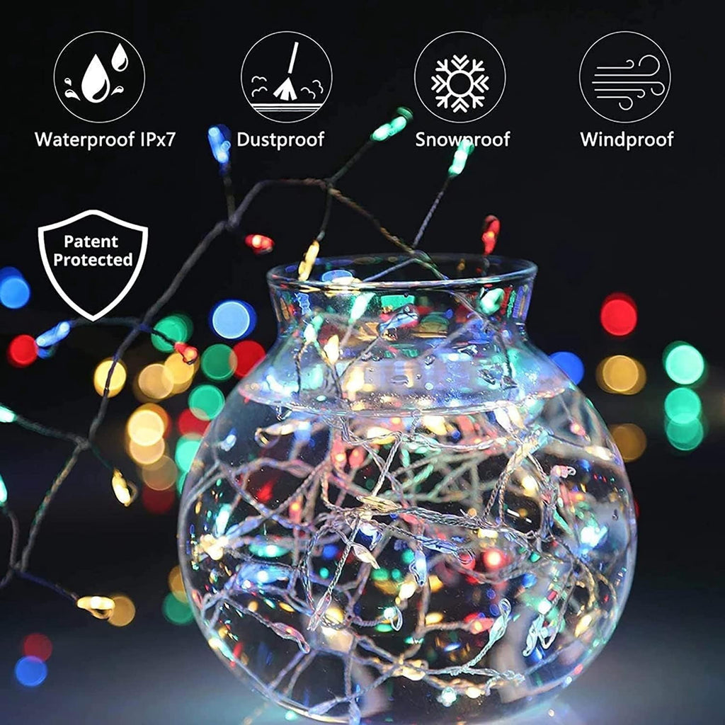 Plug-in Christmas Lights with Remote,30M 1000LED Waterproof Starry Cluster Fairy Lights, Copper Wire String Light for Indoor and Outdoor Use, Christmas Tree
