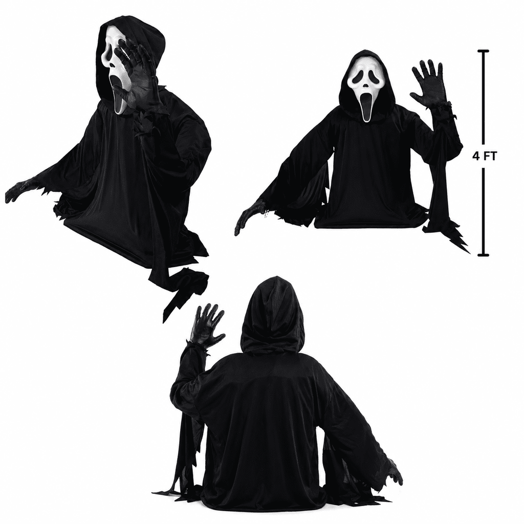 Fun World FW96661 4 ft Ghost Face® Waving Grave Breaker™ Halloween Decoration