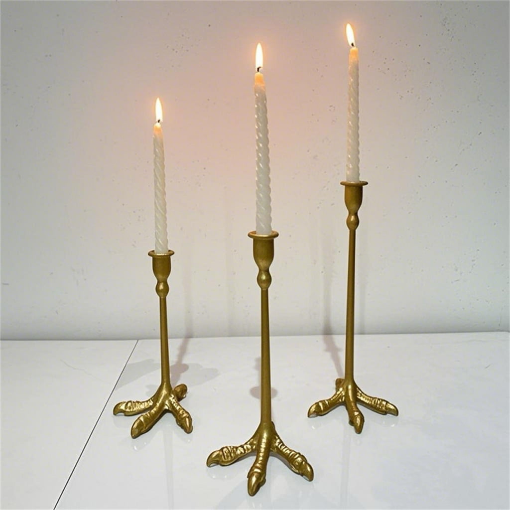 KCAHPAN Antique Inspireds Metal Claws Candle Holder Stand for Tapers Candle for Halloweens