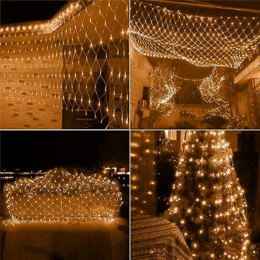 Garden Net Lights Battery Operated, 4mx6m 672LEDMesh Fairy String Lights Fairy Net Lights 8 Modes Waterproof Net Mesh String Lights for Garden Balcony Decor